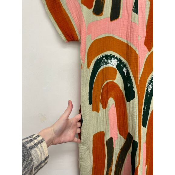 Bel Kazan Anthropologie Odine Arches Jumpsuit Abstract Colorful Crème Brulee XS - Picture 12 of 16